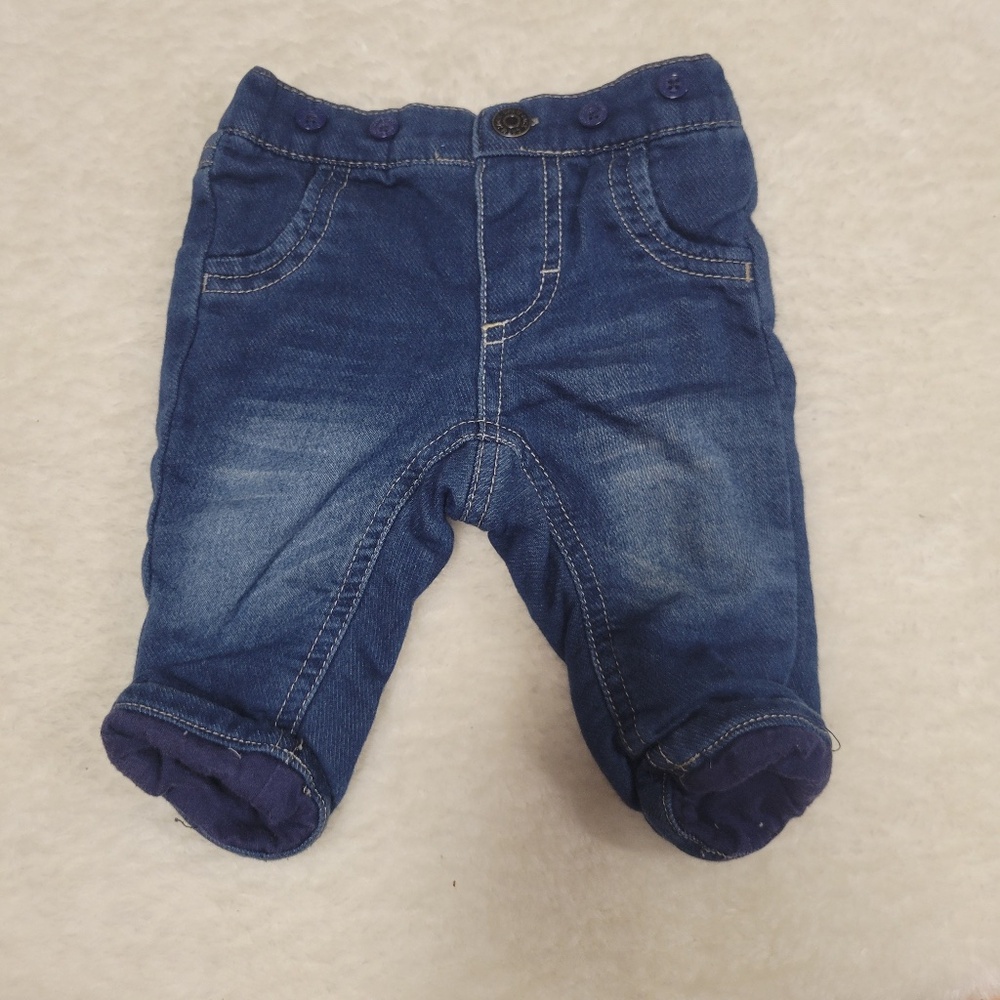 Baby Cat & Jack Fleece Lined Soft Denim Jeans 0-3M
